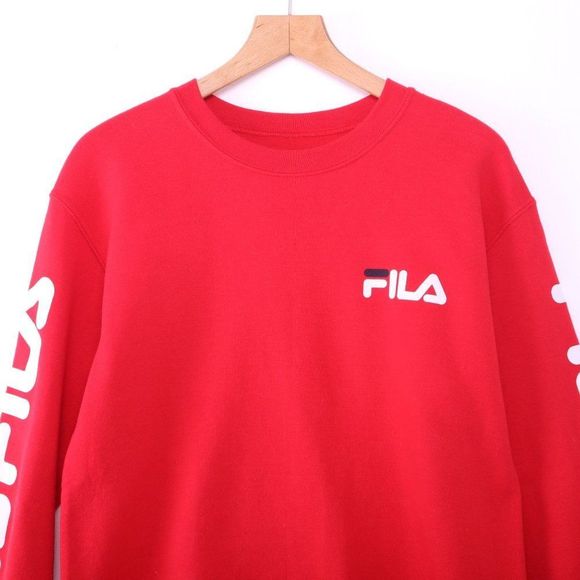 FILA Logo Red Crew Neck Sweatshirt - Picture 2 of 6
